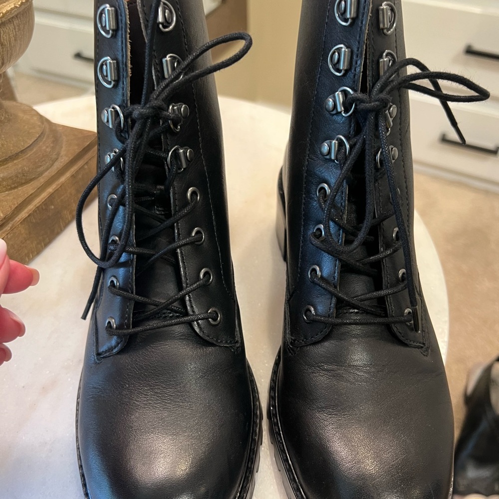 Madewell Black Leather Combat Boots